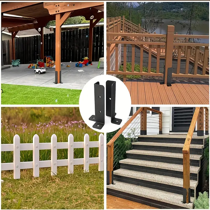 Adjustable Deck Post Anchor Bracket 2-Pack for 1.5X1.5-2X2-2X4-4X4 Posts Heavy Duty Metal Support Wood Fence And Gazebo, Easy Installation, Space Saving Design, Suitable for Gift Giving - Image 5