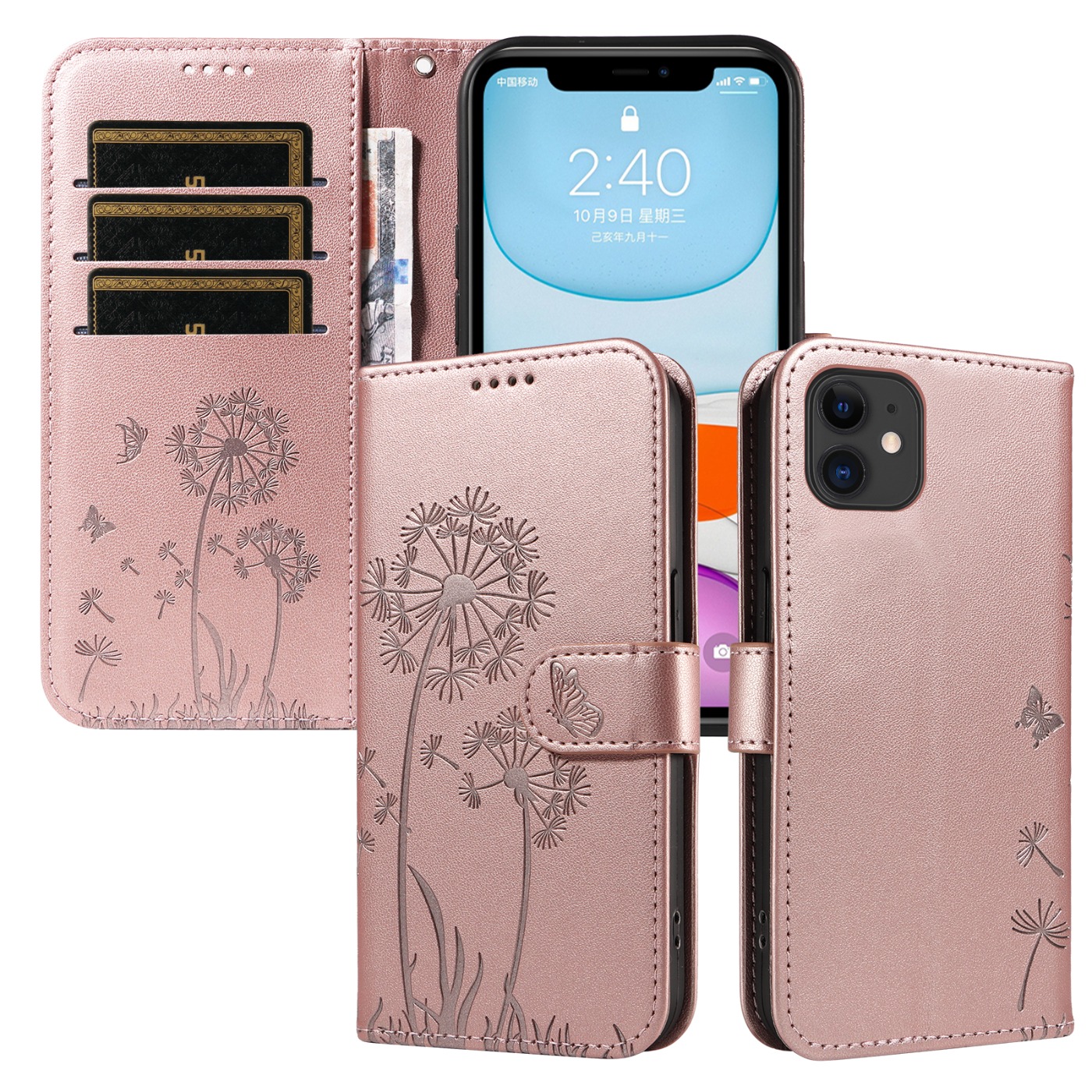Magnetic Wallet Case Phone Case with Garden Floral Design, Compatible with iPhone 17/16/15/14/13/12/11/7/8 Full Series, Pro Max/Plus/Pro/Mini and XS Max/XR/X/XS, with Adjustable Strap and Card Slot, Unisex - Image 61