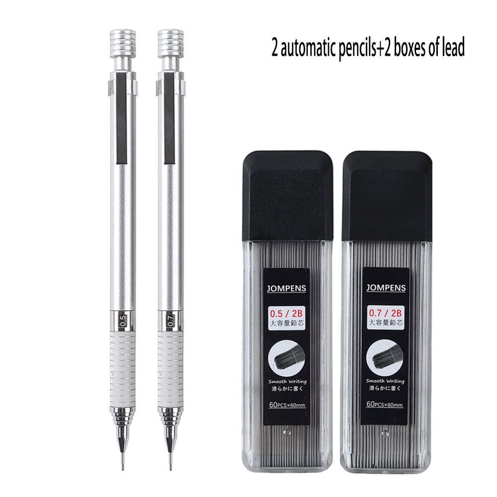 Creative Fine Writing Tools 0.5/0.7mm Semi Metal Automatic Pencil Set with A Retractable Pen That Is Not Easily Broken, Suitable for Sketching, Painting, and Office Stationery - Image 5
