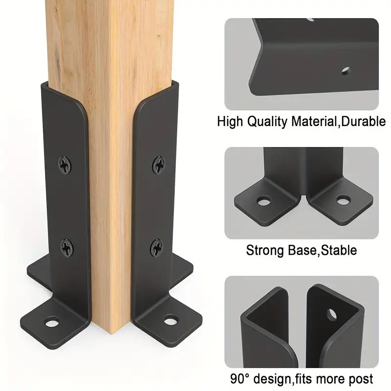 Adjustable Deck Post Anchor Bracket 2-Pack for 1.5X1.5-2X2-2X4-4X4 Posts Heavy Duty Metal Support Wood Fence And Gazebo, Easy Installation, Space Saving Design, Suitable for Gift Giving
