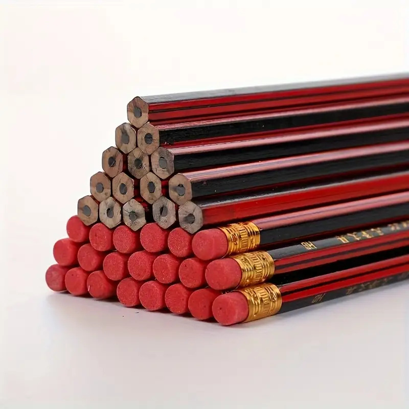 50-Count High-Quality HB Pencils with Eraser - Smooth Writing, Drawing & Shading for Classroom, Office and Studio - Premium Wood-Cased | Hexagonal Grip, Break-Resistant Lead, Latex-Free Eraser for Note-Taking, Exams, Journaling and Artistic Projects - Image 3