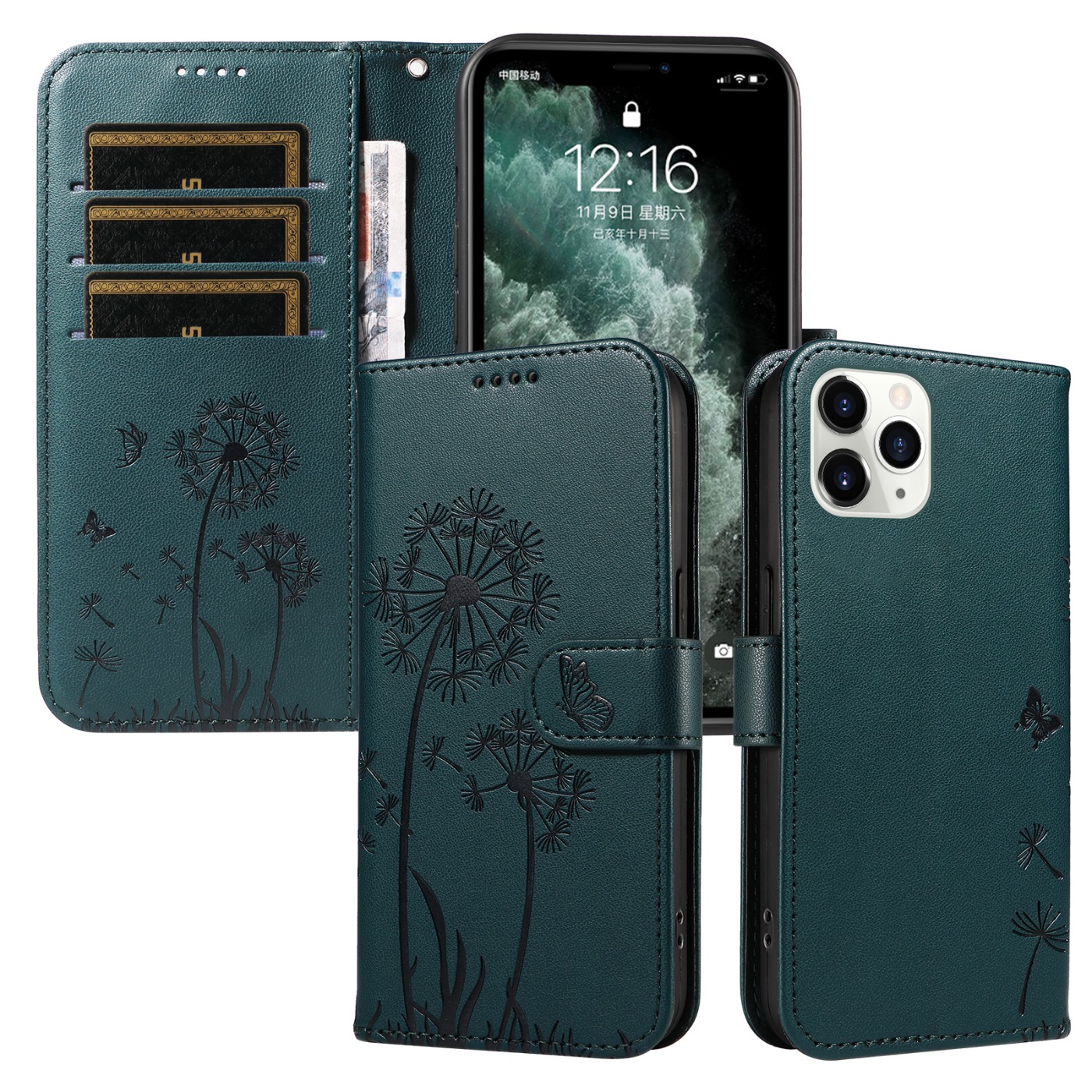 Magnetic Wallet Case Phone Case with Garden Floral Design, Compatible with iPhone 17/16/15/14/13/12/11/7/8 Full Series, Pro Max/Plus/Pro/Mini and XS Max/XR/X/XS, with Adjustable Strap and Card Slot, Unisex - Image 65