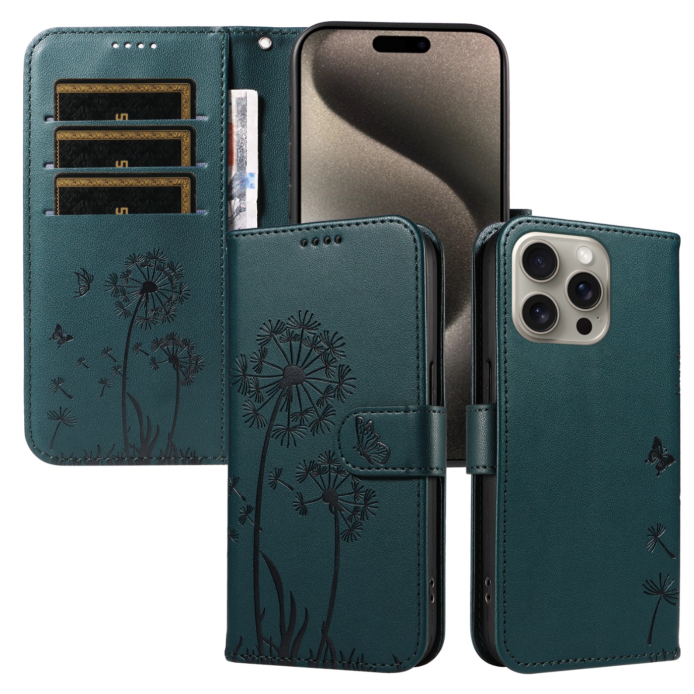 Magnetic Wallet Case Phone Case with Garden Floral Design, Compatible with iPhone 17/16/15/14/13/12/11/7/8 Full Series, Pro Max/Plus/Pro/Mini and XS Max/XR/X/XS, with Adjustable Strap and Card Slot, Unisex - Image 41