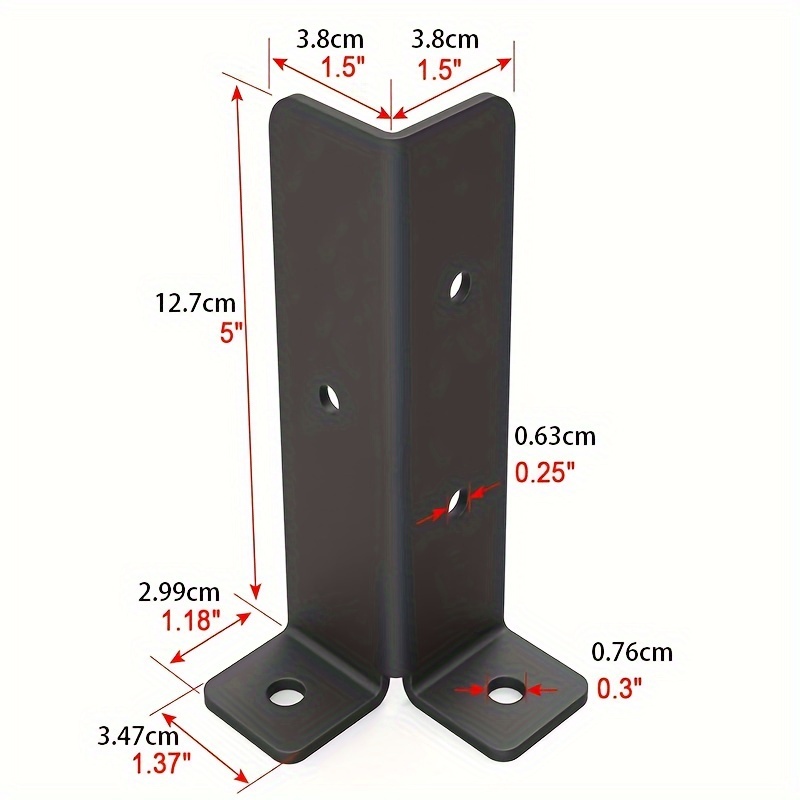 Adjustable Deck Post Anchor Bracket 2-Pack for 1.5X1.5-2X2-2X4-4X4 Posts Heavy Duty Metal Support Wood Fence And Gazebo, Easy Installation, Space Saving Design, Suitable for Gift Giving