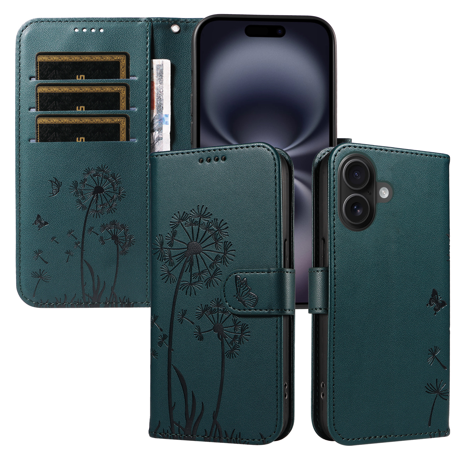 Magnetic Wallet Case Phone Case with Garden Floral Design, Compatible with iPhone 17/16/15/14/13/12/11/7/8 Full Series, Pro Max/Plus/Pro/Mini and XS Max/XR/X/XS, with Adjustable Strap and Card Slot, Unisex - Image 38