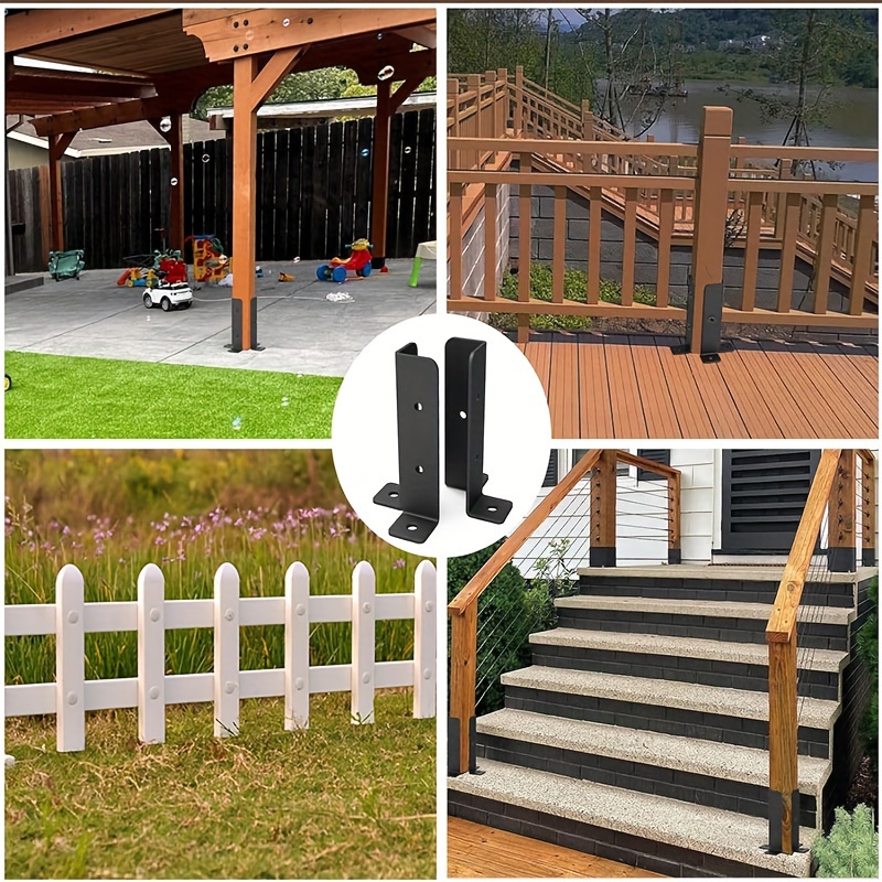 Adjustable Deck Post Anchor Bracket 2-Pack for 1.5X1.5-2X2-2X4-4X4 Posts Heavy Duty Metal Support Wood Fence And Gazebo, Easy Installation, Space Saving Design, Suitable for Gift Giving