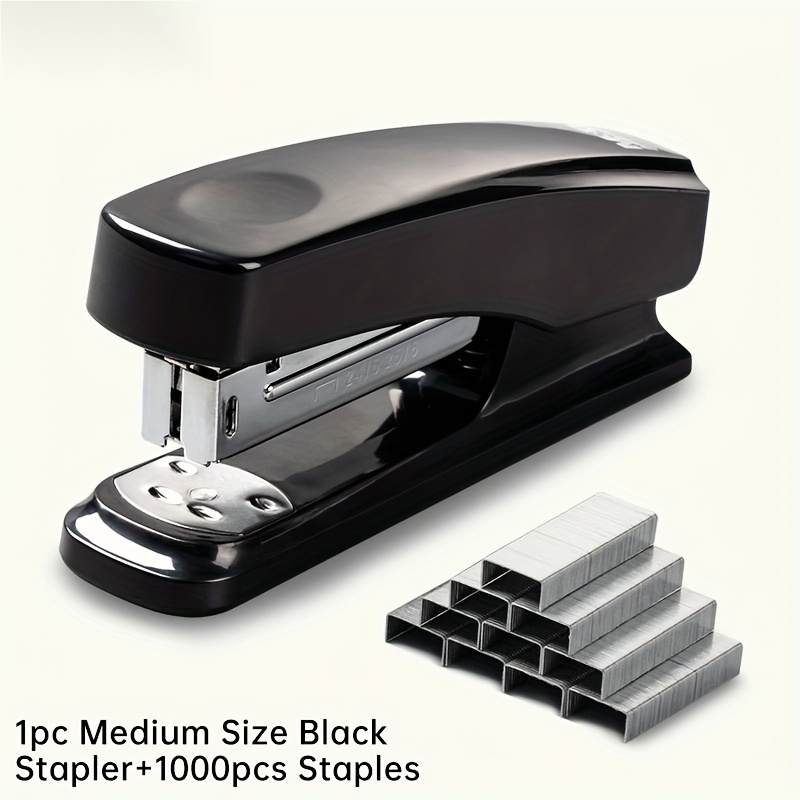 Manual Desktop Stapler, 25 Sheet Capacity, 1000 Staples Included, Plastic Stapler, Random Pattern on Body, for Office Home Students And Professionals