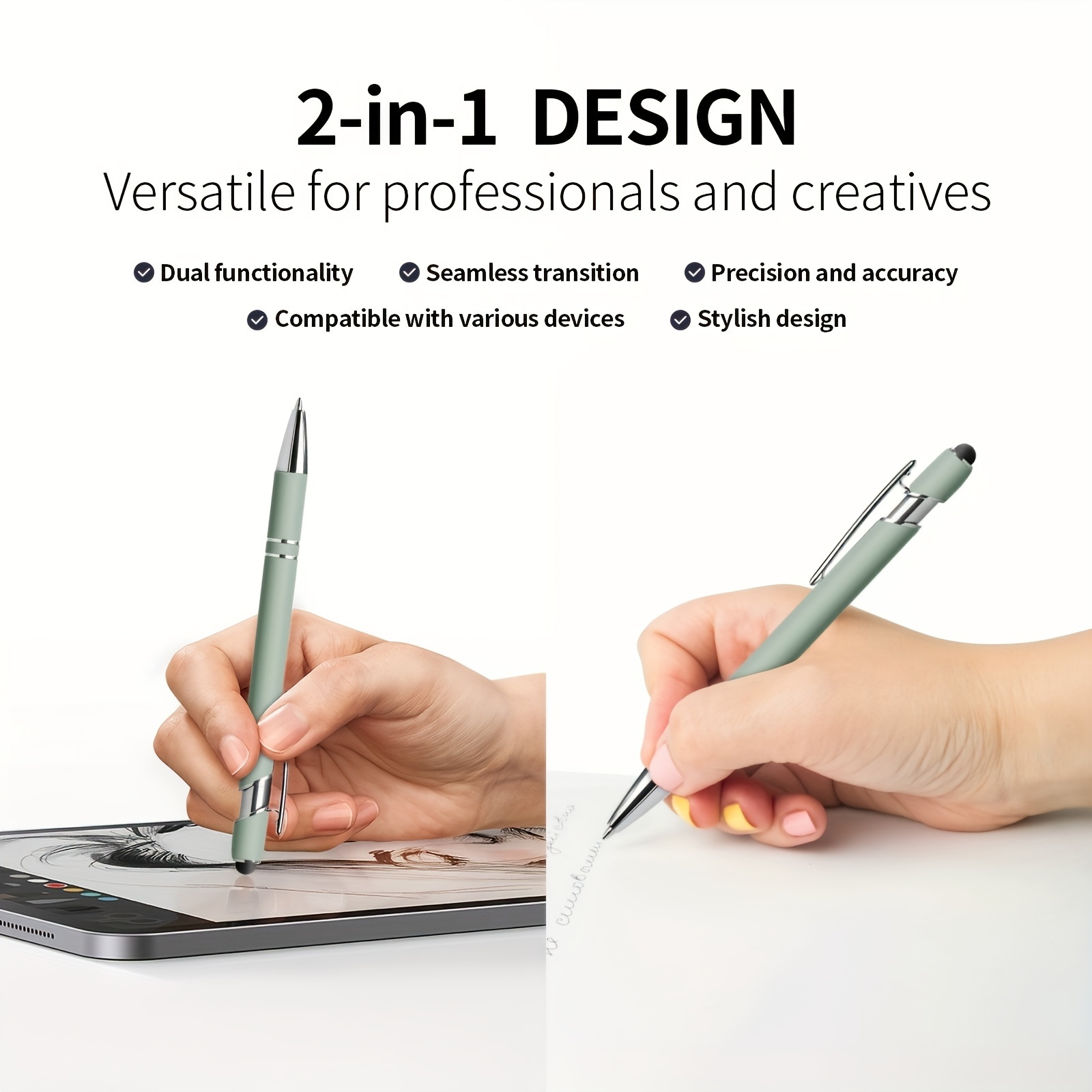 10pcs/Set Retractable Ballpoint Pen with Stylus Tip, Smooth Writing, Non-Slip Grip, Touch Screen Compatible, Multiple Colors, Medium Tip Bullet Refill, for Everyday Use And Devices, Ages 14 And