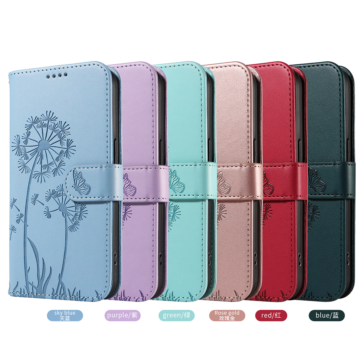 Magnetic Wallet Case Phone Case with Garden Floral Design, Compatible with iPhone 17/16/15/14/13/12/11/7/8 Full Series, Pro Max/Plus/Pro/Mini and XS Max/XR/X/XS, with Adjustable Strap and Card Slot, Unisex