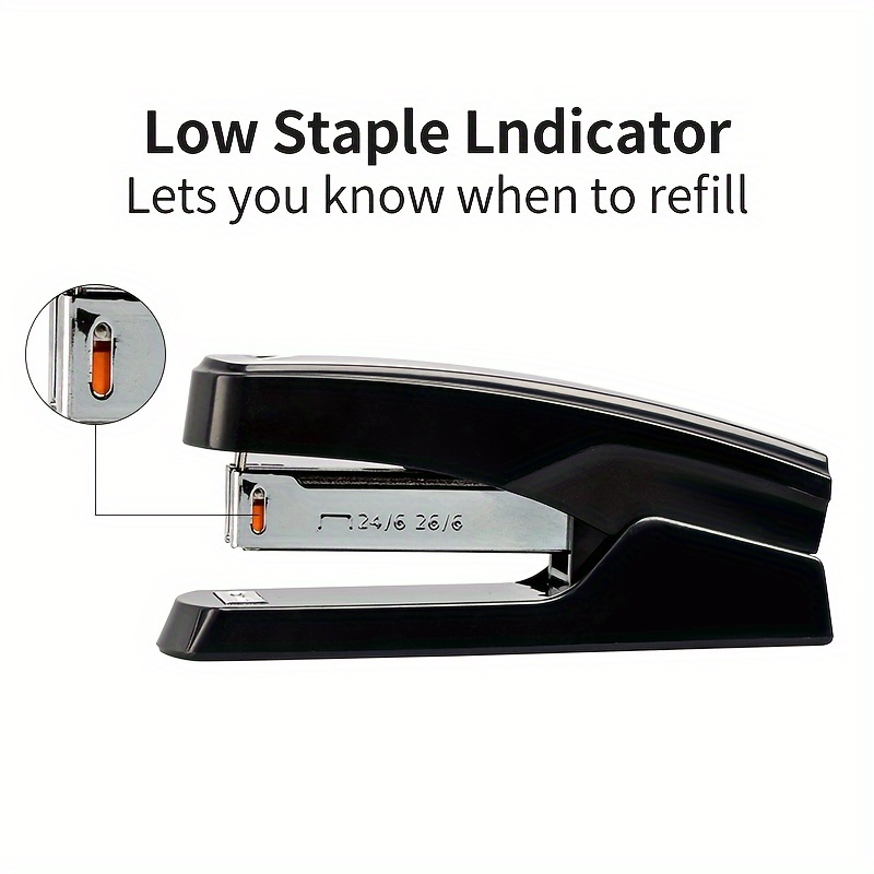 Manual Desktop Stapler, 25 Sheet Capacity, 1000 Staples Included, Plastic Stapler, Random Pattern on Body, for Office Home Students And Professionals