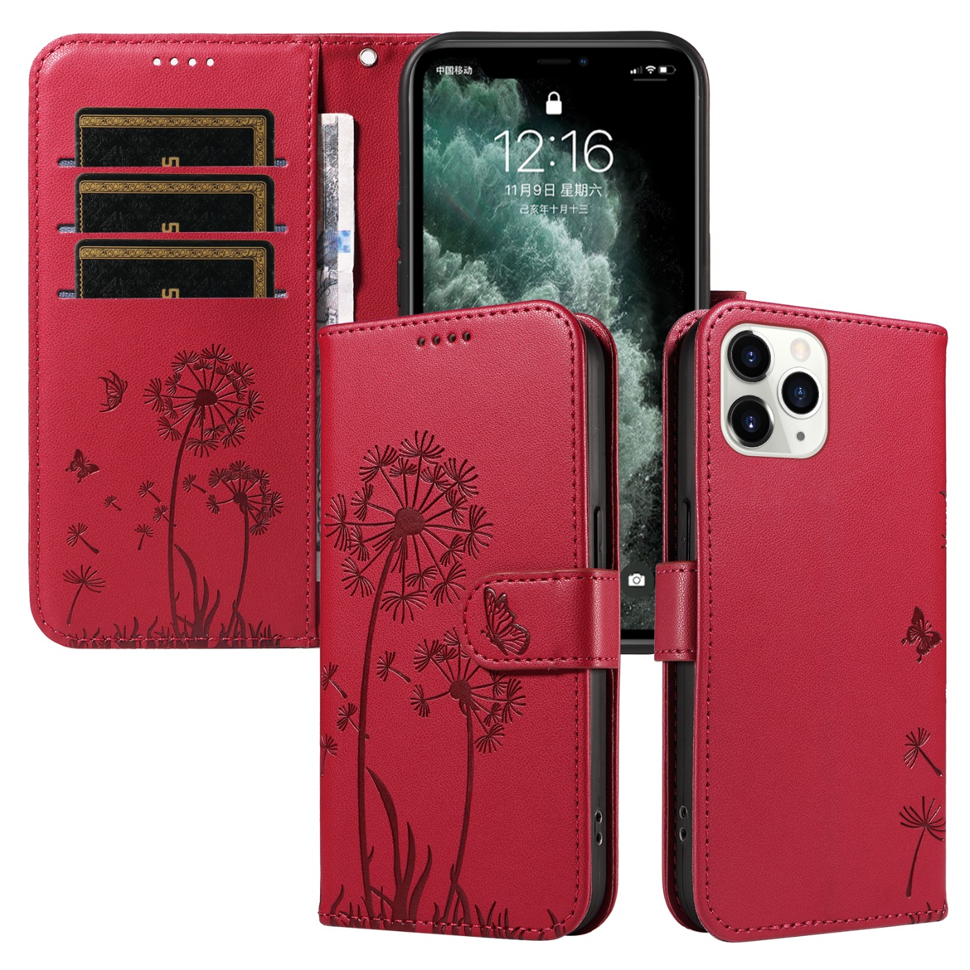 Magnetic Wallet Case Phone Case with Garden Floral Design, Compatible with iPhone 17/16/15/14/13/12/11/7/8 Full Series, Pro Max/Plus/Pro/Mini and XS Max/XR/X/XS, with Adjustable Strap and Card Slot, Unisex - Image 63
