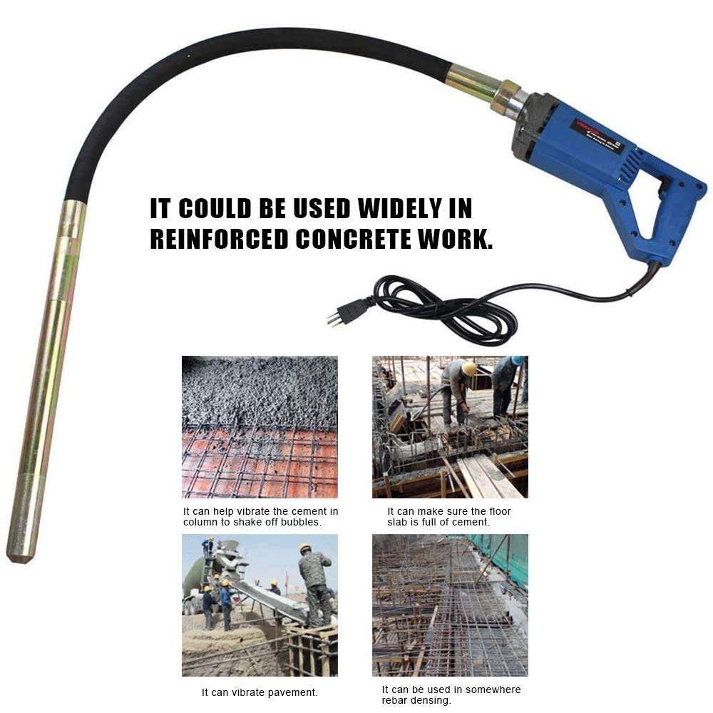Goodslinesshop Power Concrete Vibrating Tool 800W 5000RPM Hand Held Electric Concrete Vibrator with 3.94ft Shaft Rod Portable Pencil Cement Vibrator - Image 8