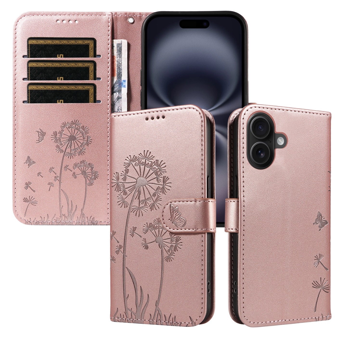 Magnetic Wallet Case Phone Case with Garden Floral Design, Compatible with iPhone 17/16/15/14/13/12/11/7/8 Full Series, Pro Max/Plus/Pro/Mini and XS Max/XR/X/XS, with Adjustable Strap and Card Slot, Unisex - Image 37