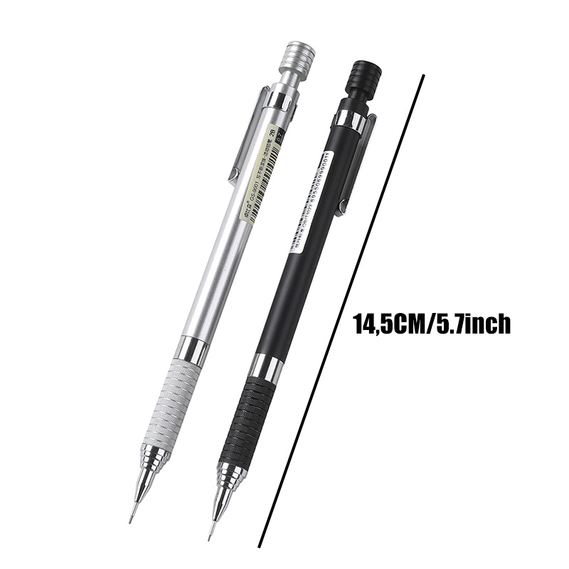 Creative Fine Writing Tools 0.5/0.7mm Semi Metal Automatic Pencil Set with A Retractable Pen That Is Not Easily Broken, Suitable for Sketching, Painting, and Office Stationery