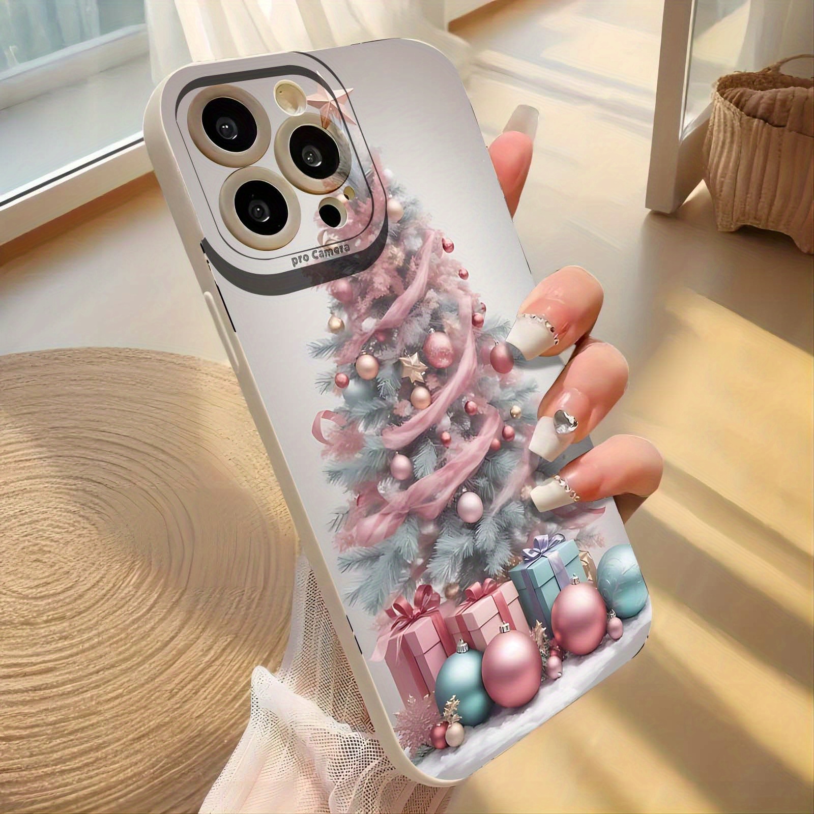 New Elegant - Premium Pink Christmas Tree - Creative Hot-Selling Phone Case - Compatible with iPhone 17 Air/17/16e/7/8/XR/XS/X/11/12/13/14/15/16/Pro/Pro Max/Plus - Shockproof Full Protection Phone Case/Printed Phone Case/UV Phone Case/New Phone Case - Gift - Image 5