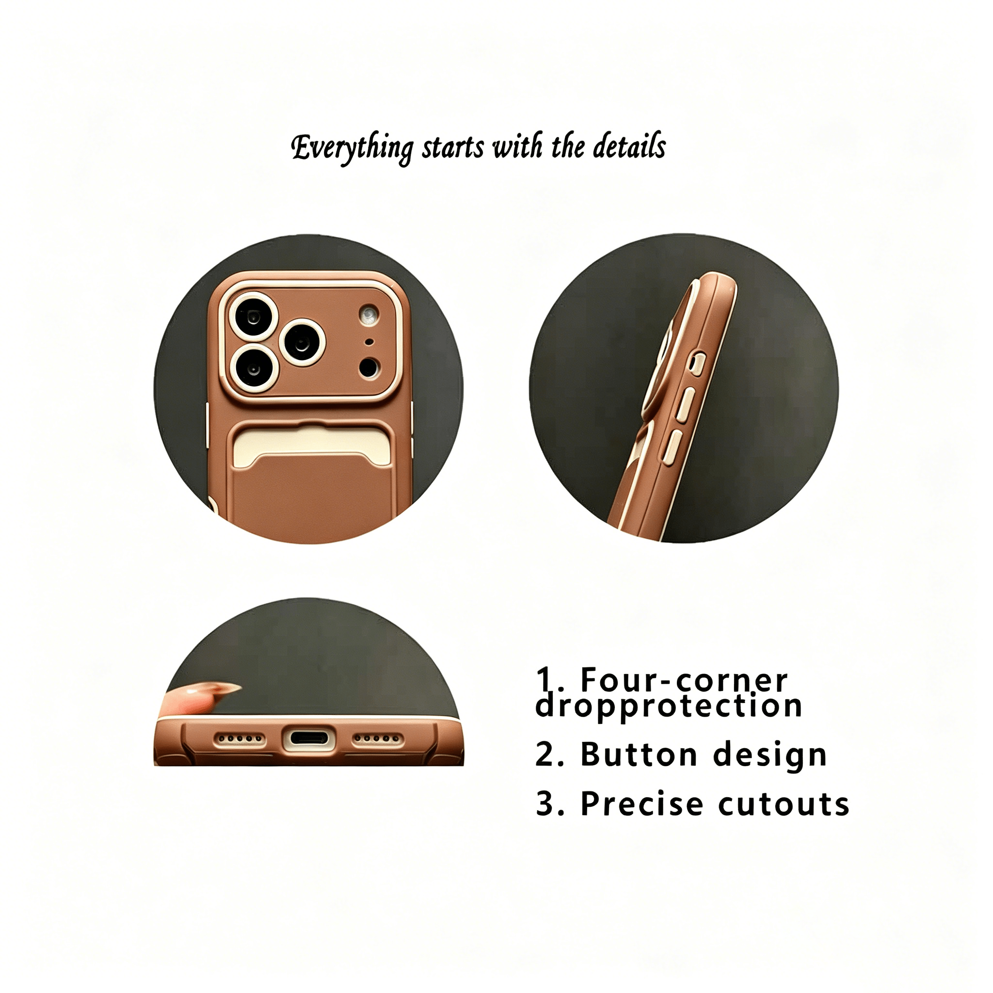 Phone Case: 1 Drop-Proof,, Shockproof, Anti-Fingerprint Card Holder Phone Case with Lanyard Strap, Vintage Leopard Print Card Holder Lanyard for Apple Series Drop-Proof Phone Cases, Matte Frosted TPU Protective Cover, Ultra-Thin and Minimalist - Image 5