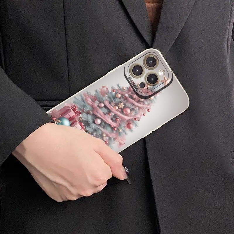 New Elegant - Premium Pink Christmas Tree - Creative Hot-Selling Phone Case - Compatible with iPhone 17 Air/17/16e/7/8/XR/XS/X/11/12/13/14/15/16/Pro/Pro Max/Plus - Shockproof Full Protection Phone Case/Printed Phone Case/UV Phone Case/New Phone Case - Gift