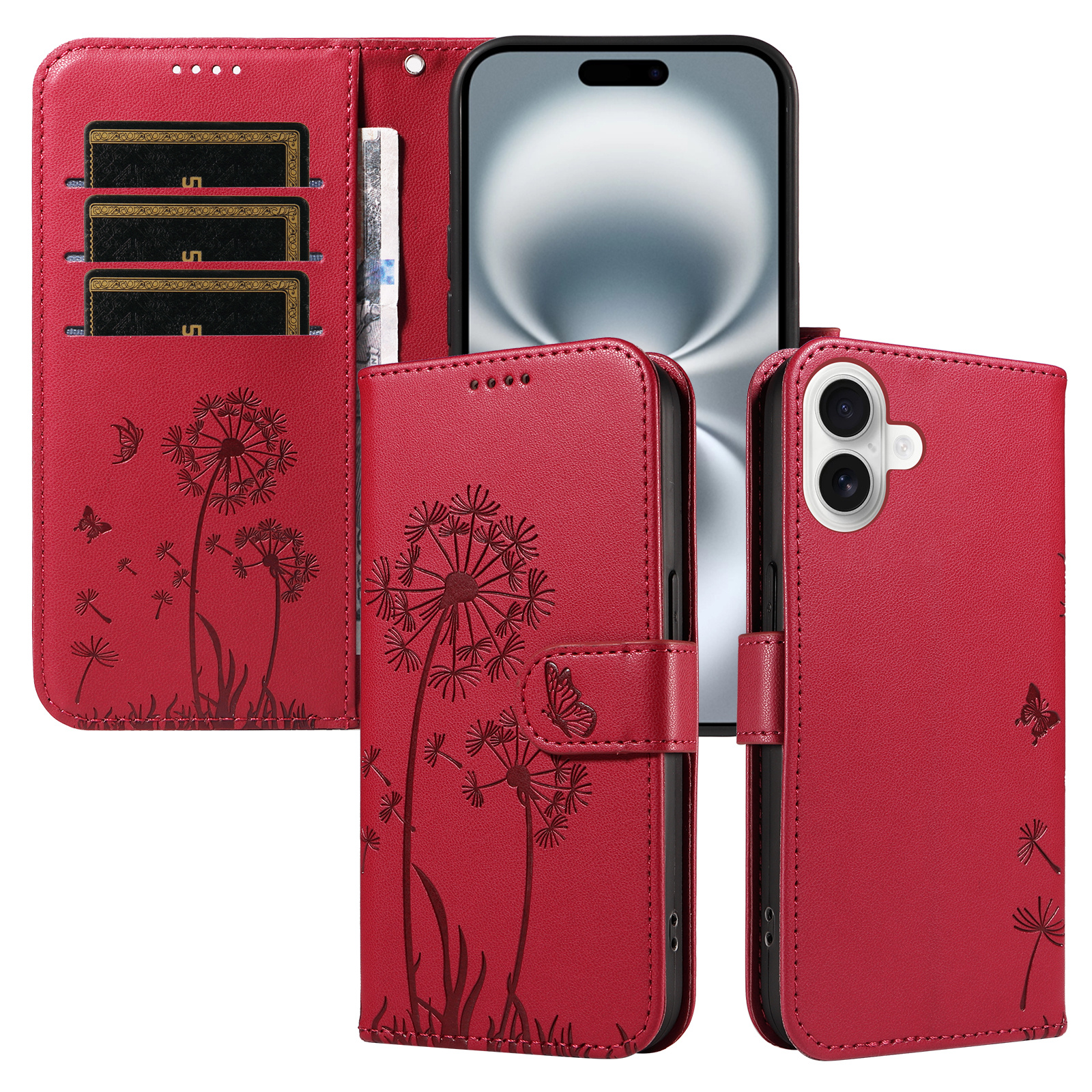 Magnetic Wallet Case Phone Case with Garden Floral Design, Compatible with iPhone 17/16/15/14/13/12/11/7/8 Full Series, Pro Max/Plus/Pro/Mini and XS Max/XR/X/XS, with Adjustable Strap and Card Slot, Unisex - Image 27