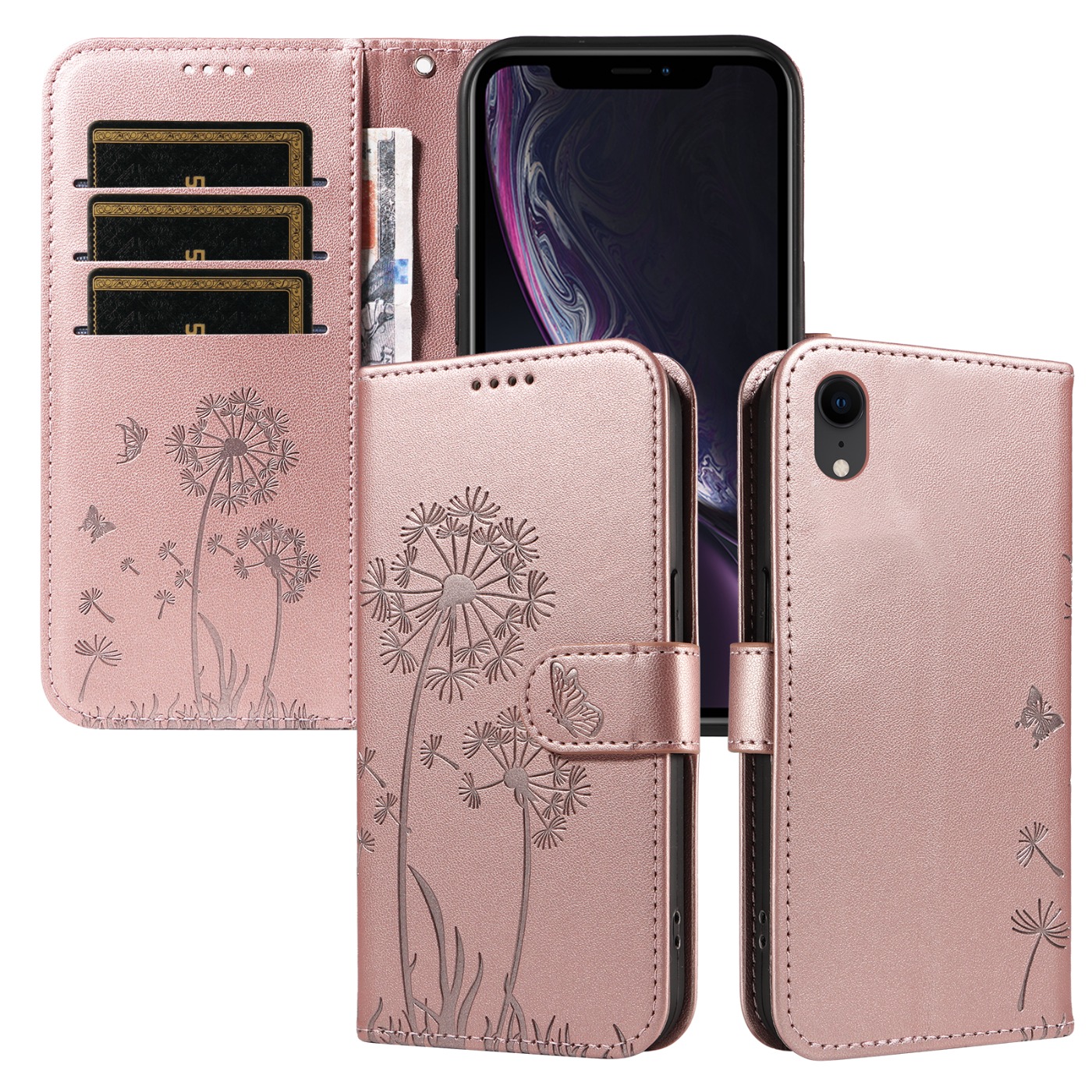 Magnetic Wallet Case Phone Case with Garden Floral Design, Compatible with iPhone 17/16/15/14/13/12/11/7/8 Full Series, Pro Max/Plus/Pro/Mini and XS Max/XR/X/XS, with Adjustable Strap and Card Slot, Unisex - Image 73