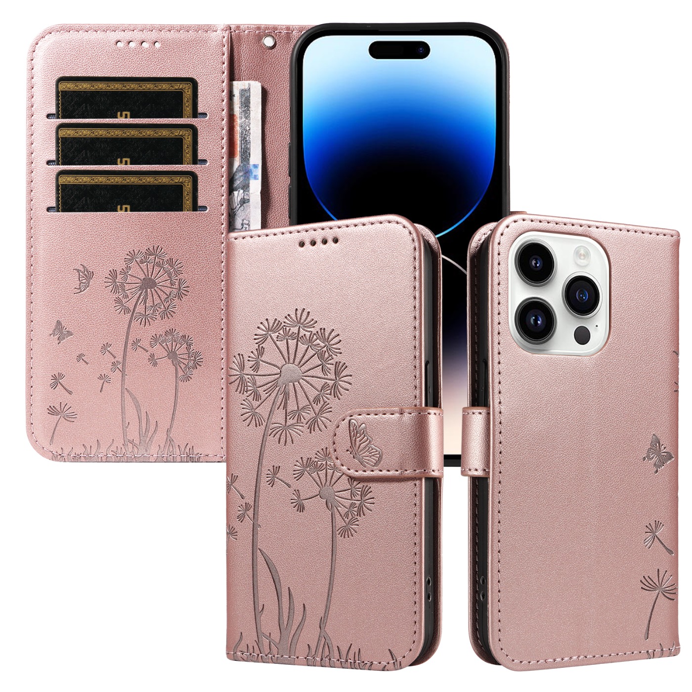 Magnetic Wallet Case Phone Case with Garden Floral Design, Compatible with iPhone 17/16/15/14/13/12/11/7/8 Full Series, Pro Max/Plus/Pro/Mini and XS Max/XR/X/XS, with Adjustable Strap and Card Slot, Unisex - Image 52