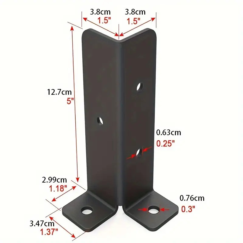 Adjustable Deck Post Anchor Bracket 2-Pack for 1.5X1.5-2X2-2X4-4X4 Posts Heavy Duty Metal Support Wood Fence And Gazebo, Easy Installation, Space Saving Design, Suitable for Gift Giving - Image 6