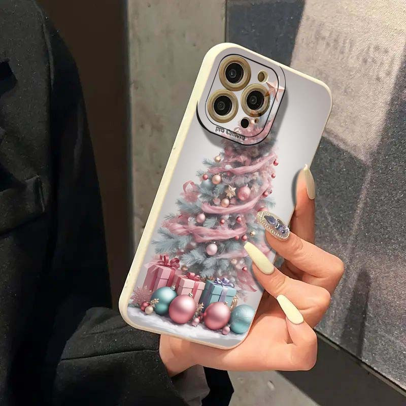 New Elegant - Premium Pink Christmas Tree - Creative Hot-Selling Phone Case - Compatible with iPhone 17 Air/17/16e/7/8/XR/XS/X/11/12/13/14/15/16/Pro/Pro Max/Plus - Shockproof Full Protection Phone Case/Printed Phone Case/UV Phone Case/New Phone Case - Gift