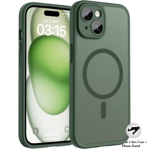 Phone Case - 2-In-1 Set: Case And Phone Stand New Luxury Translucent Magnetic Phone Case for Iphone 17 16 15 14 13 12 11 Pro Max Plus, Upgraded [Full Camera Protection] [Translucent Matte] [Great Grip Feeling], Shockproof Protective Phone Case
