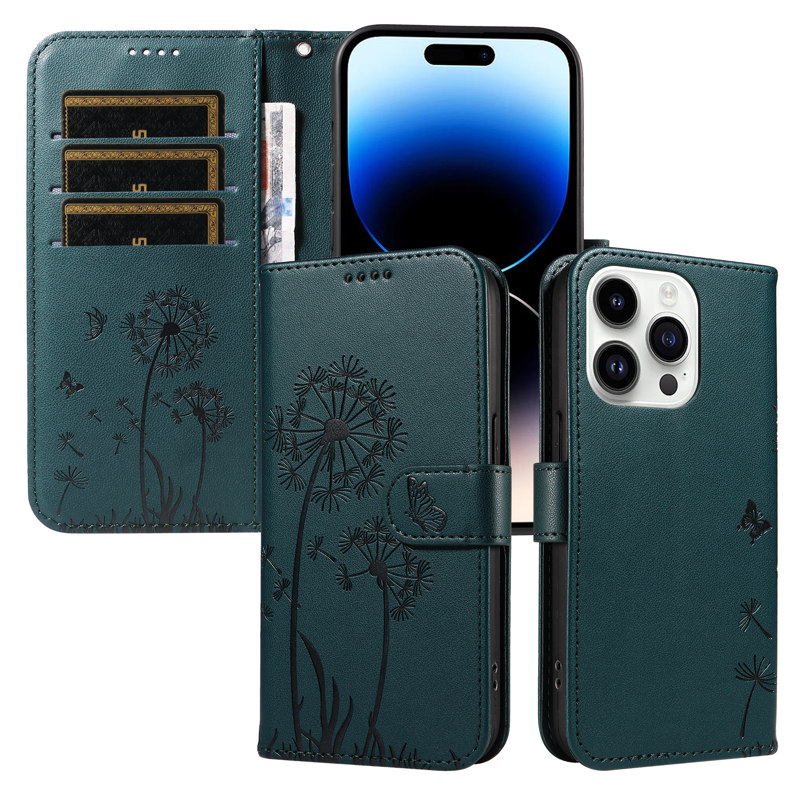 Magnetic Wallet Case Phone Case with Garden Floral Design, Compatible with iPhone 17/16/15/14/13/12/11/7/8 Full Series, Pro Max/Plus/Pro/Mini and XS Max/XR/X/XS, with Adjustable Strap and Card Slot, Unisex - Image 53
