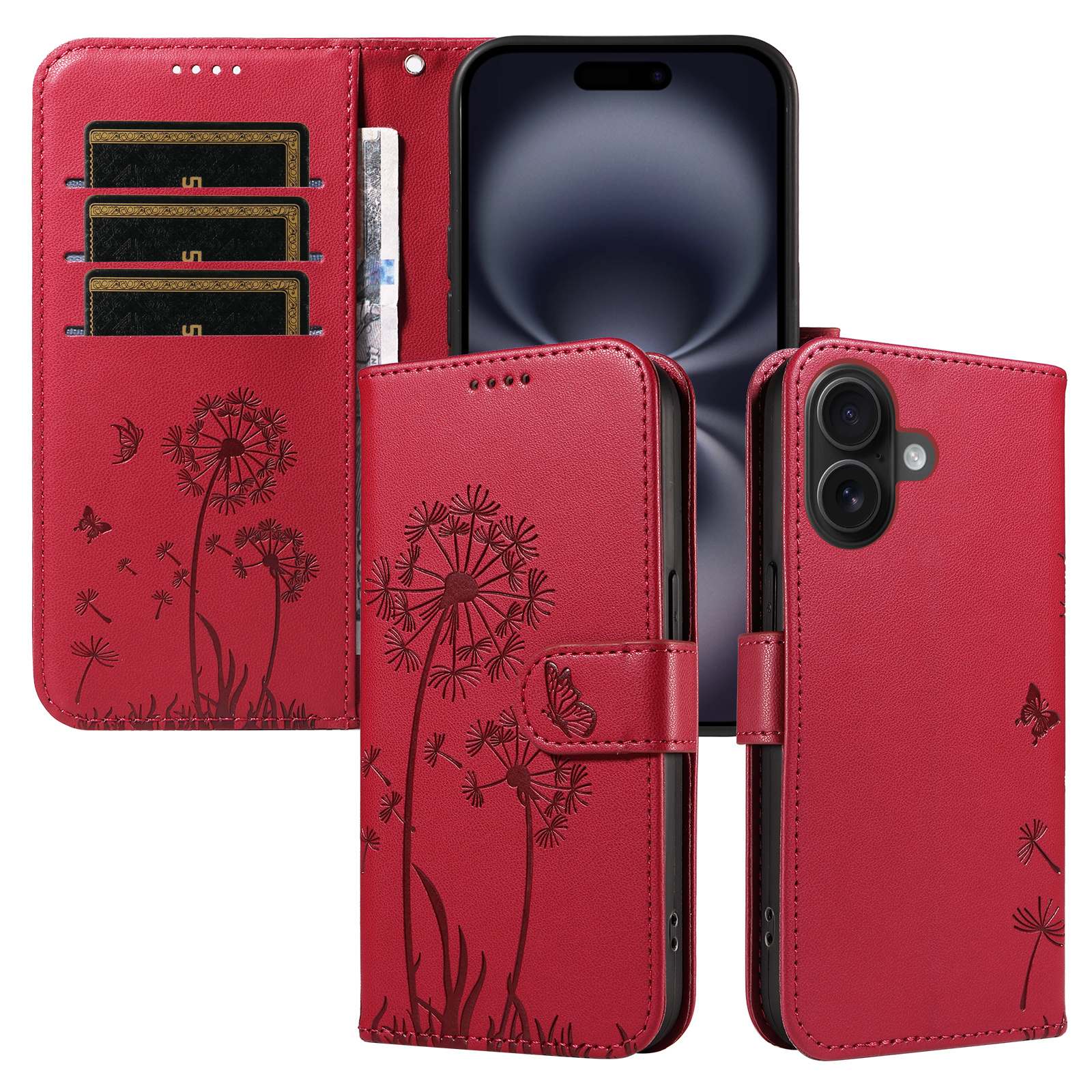 Magnetic Wallet Case Phone Case with Garden Floral Design, Compatible with iPhone 17/16/15/14/13/12/11/7/8 Full Series, Pro Max/Plus/Pro/Mini and XS Max/XR/X/XS, with Adjustable Strap and Card Slot, Unisex - Image 36