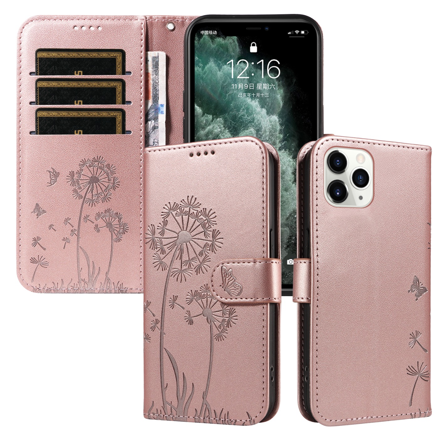 Magnetic Wallet Case Phone Case with Garden Floral Design, Compatible with iPhone 17/16/15/14/13/12/11/7/8 Full Series, Pro Max/Plus/Pro/Mini and XS Max/XR/X/XS, with Adjustable Strap and Card Slot, Unisex - Image 64