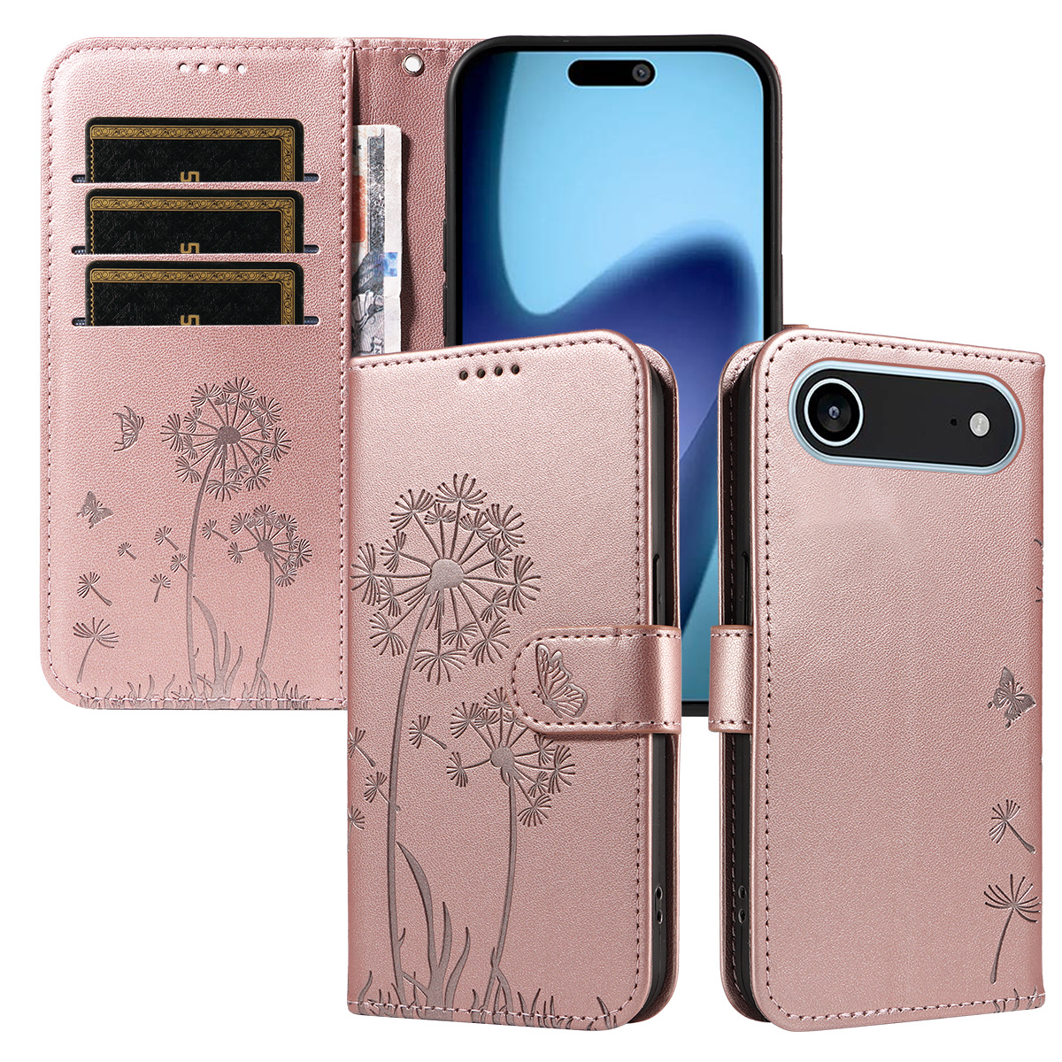Magnetic Wallet Case Phone Case with Garden Floral Design, Compatible with iPhone 17/16/15/14/13/12/11/7/8 Full Series, Pro Max/Plus/Pro/Mini and XS Max/XR/X/XS, with Adjustable Strap and Card Slot, Unisex - Image 17