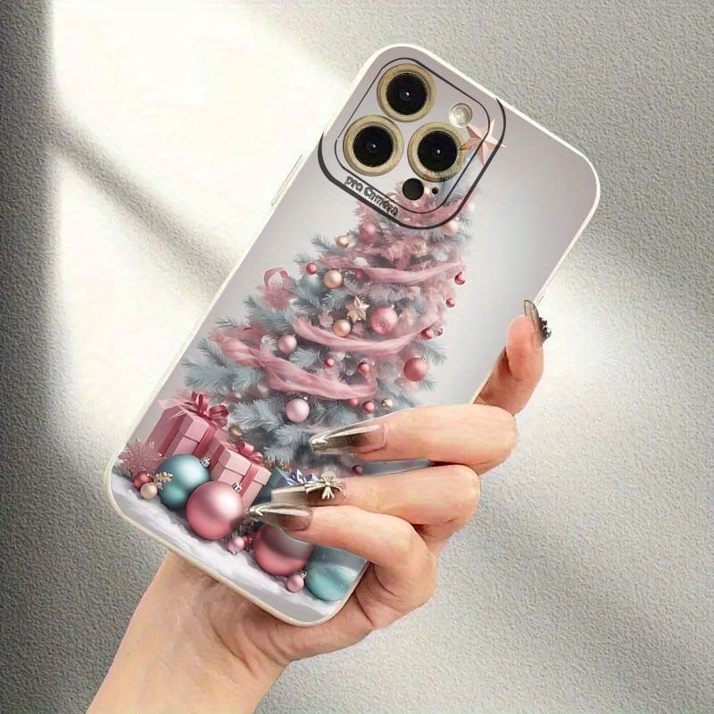 New Elegant - Premium Pink Christmas Tree - Creative Hot-Selling Phone Case - Compatible with iPhone 17 Air/17/16e/7/8/XR/XS/X/11/12/13/14/15/16/Pro/Pro Max/Plus - Shockproof Full Protection Phone Case/Printed Phone Case/UV Phone Case/New Phone Case - Gift