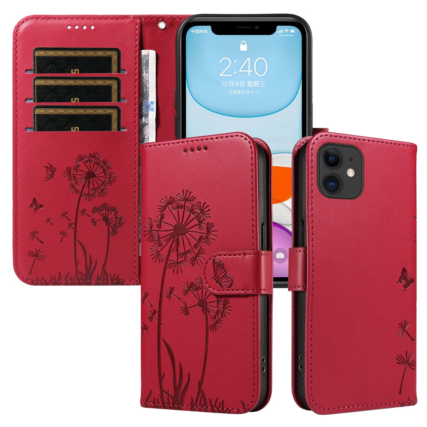 Magnetic Wallet Case Phone Case with Garden Floral Design, Compatible with iPhone 17/16/15/14/13/12/11/7/8 Full Series, Pro Max/Plus/Pro/Mini and XS Max/XR/X/XS, with Adjustable Strap and Card Slot, Unisex - Image 60