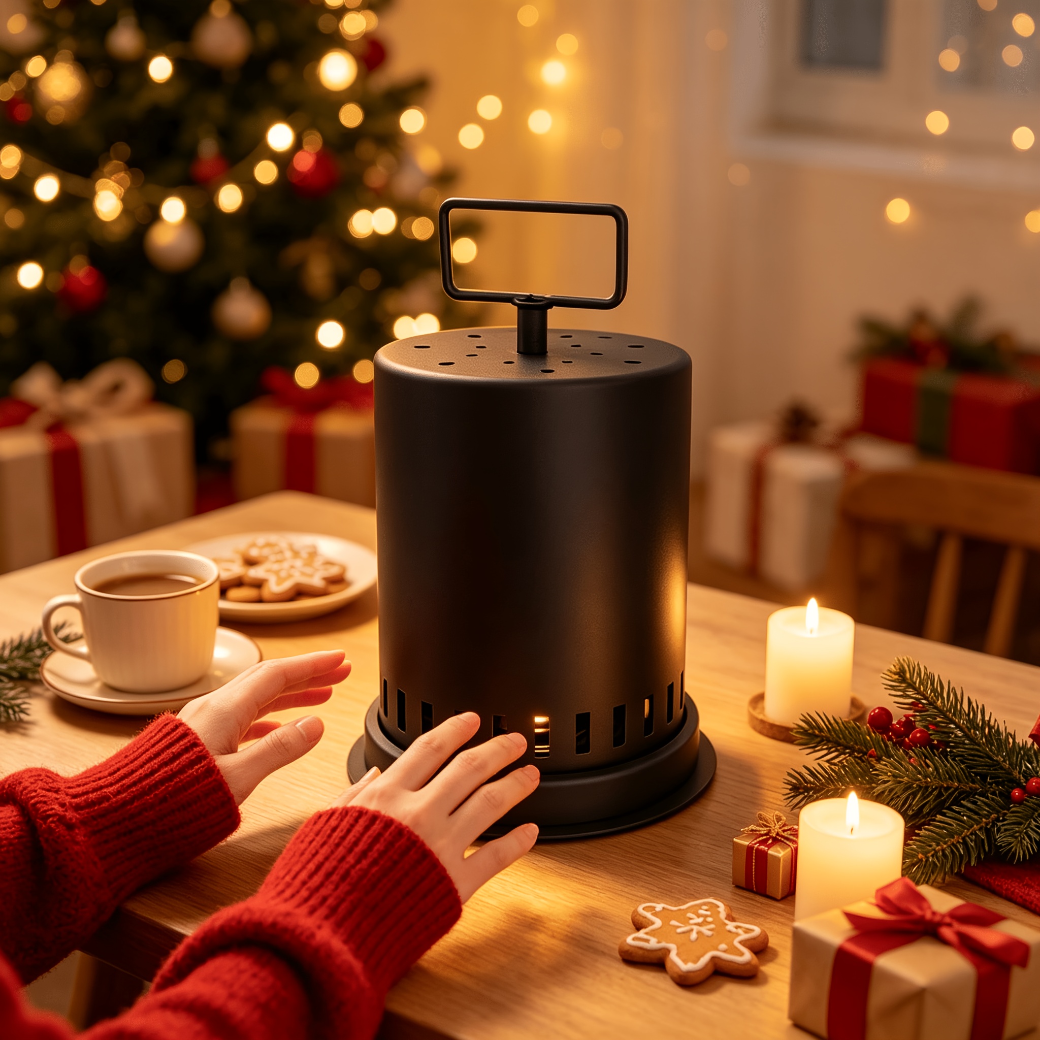 This Uniquely Designed Wrought Iron Candle Heater Is Made of High-Quality, Durable Materials And Features a Handle. It'S a Perfect Winter Hand Warmer for Home, Office, Study, Or Outdoor Use, And an Ideal Holiday Gift for Family And Friends!
