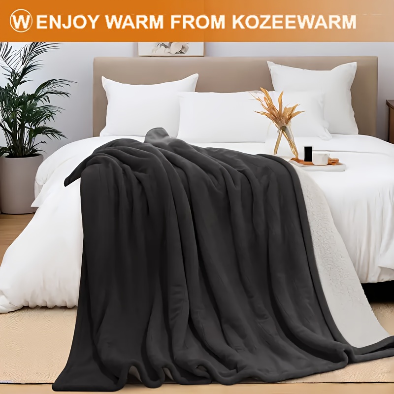 [Heated Queen Blanket] Electric Blanket Queen, Heated Blanket Queen Size with 10 Heating Levels And 1 to 12 Hours Heating Time Settings, Flannel to Sherpa Reversible, Machine Washable