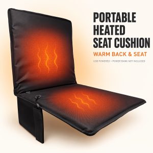 USB-powered Portable Heated Seat Cushion, Foldable, 3-level Temperature Adjustable, Stadium Heating Seat Pad, Heated Camping Chair Pad, Suitable for Stadium Viewing, Ice Fishing, Camping, Fishing, Hiking, Mountaineering, Picnics, Yard Leisure