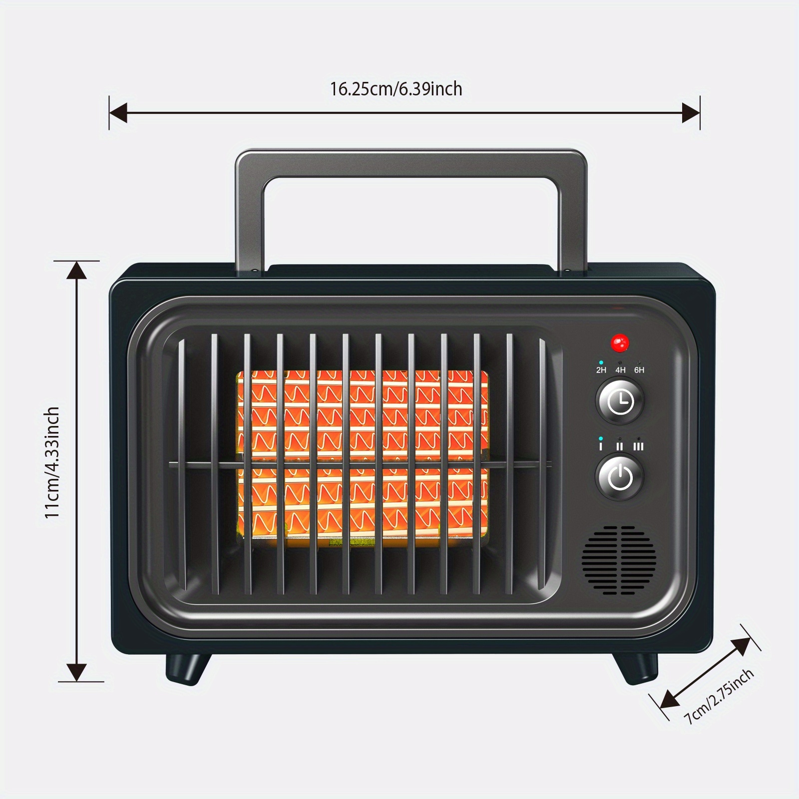 Space Heater, Portable Space Heater for Indoor Use - 600W PTC Electric Heater, Rapid And Safe Heating, Remote Control, with Heating And Modes, 2/4/6 Hr Timer for Bedroom, Office - Image 2