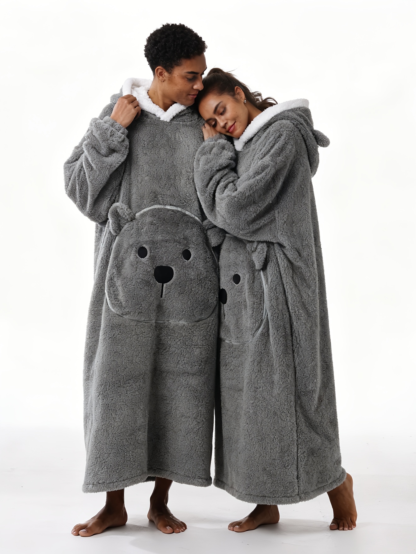 Winter Style--Fleece Style--Christmas--New Year Style--Extra Long, Extra Large, And Extra Thick--Bear Pocket--Men'S Novelty Hoodie--Machine Washable--13 Colors Available--Recommended Height 64.17inch-74.8inch/Recommended Weight 110.23LB-220.46LB--One Size--Suitab