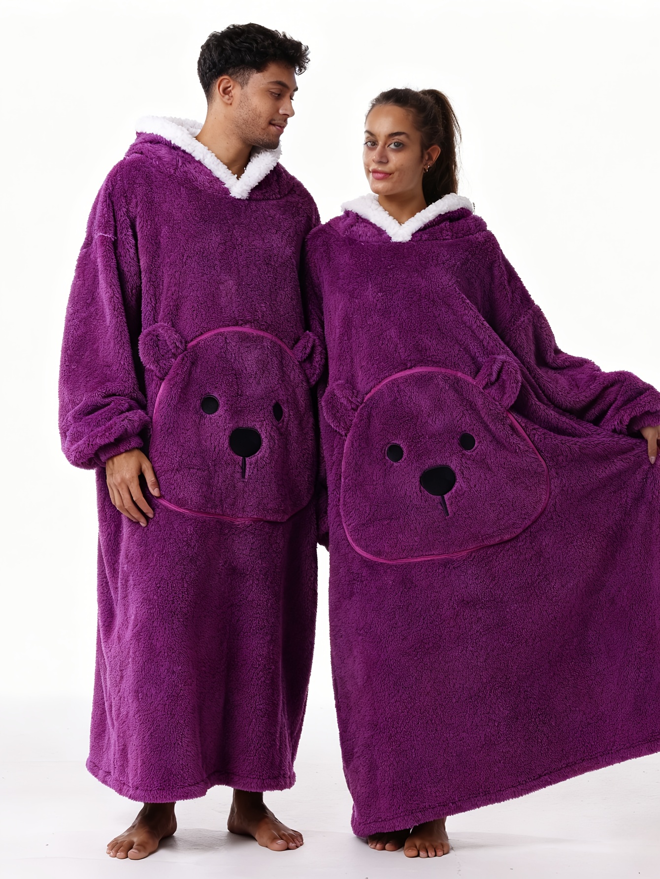 Winter Style--Fleece Style--Christmas--New Year Style--Extra Long, Extra Large, And Extra Thick--Bear Pocket--Men'S Novelty Hoodie--Machine Washable--13 Colors Available--Recommended Height 64.17inch-74.8inch/Recommended Weight 110.23LB-220.46LB--One Size--Suitab - Image 8