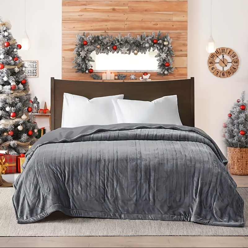 [Heated Queen Blanket] Electric Blanket Queen, Heated Blanket Queen Size with 10 Heating Levels And 1 to 12 Hours Heating Time Settings, Flannel to Sherpa Reversible, Machine Washable