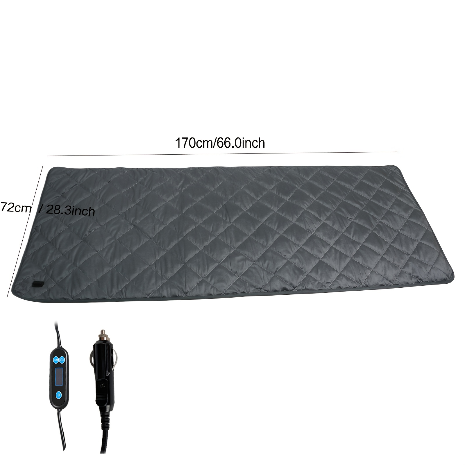 12V Electric Heating Blanket, Soft Crystal Velvet Material, Anti-Slip Back, 9 Heat Settings & 9 Timer Levels, Machine Washable, for Cold Weather Camping & Travel, Without Battery