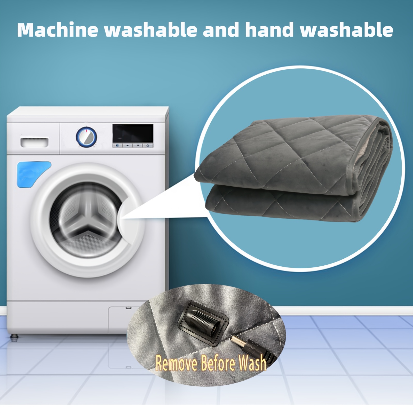 12V Electric Heating Blanket, Soft Crystal Velvet Material, Anti-Slip Back, 9 Heat Settings & 9 Timer Levels, Machine Washable, for Cold Weather Camping & Travel, Without Battery