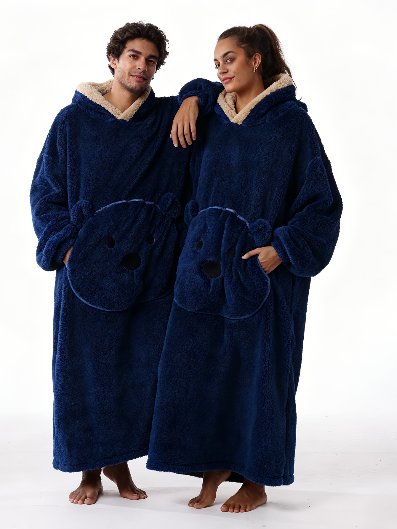 Winter Style--Fleece Style--Christmas--New Year Style--Extra Long, Extra Large, And Extra Thick--Bear Pocket--Men'S Novelty Hoodie--Machine Washable--13 Colors Available--Recommended Height 64.17inch-74.8inch/Recommended Weight 110.23LB-220.46LB--One Size--Suitab - Image 6