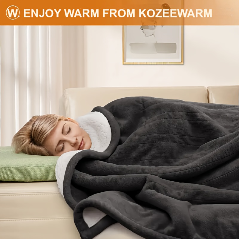[Heated Queen Blanket] Electric Blanket Queen, Heated Blanket Queen Size with 10 Heating Levels And 1 to 12 Hours Heating Time Settings, Flannel to Sherpa Reversible, Machine Washable