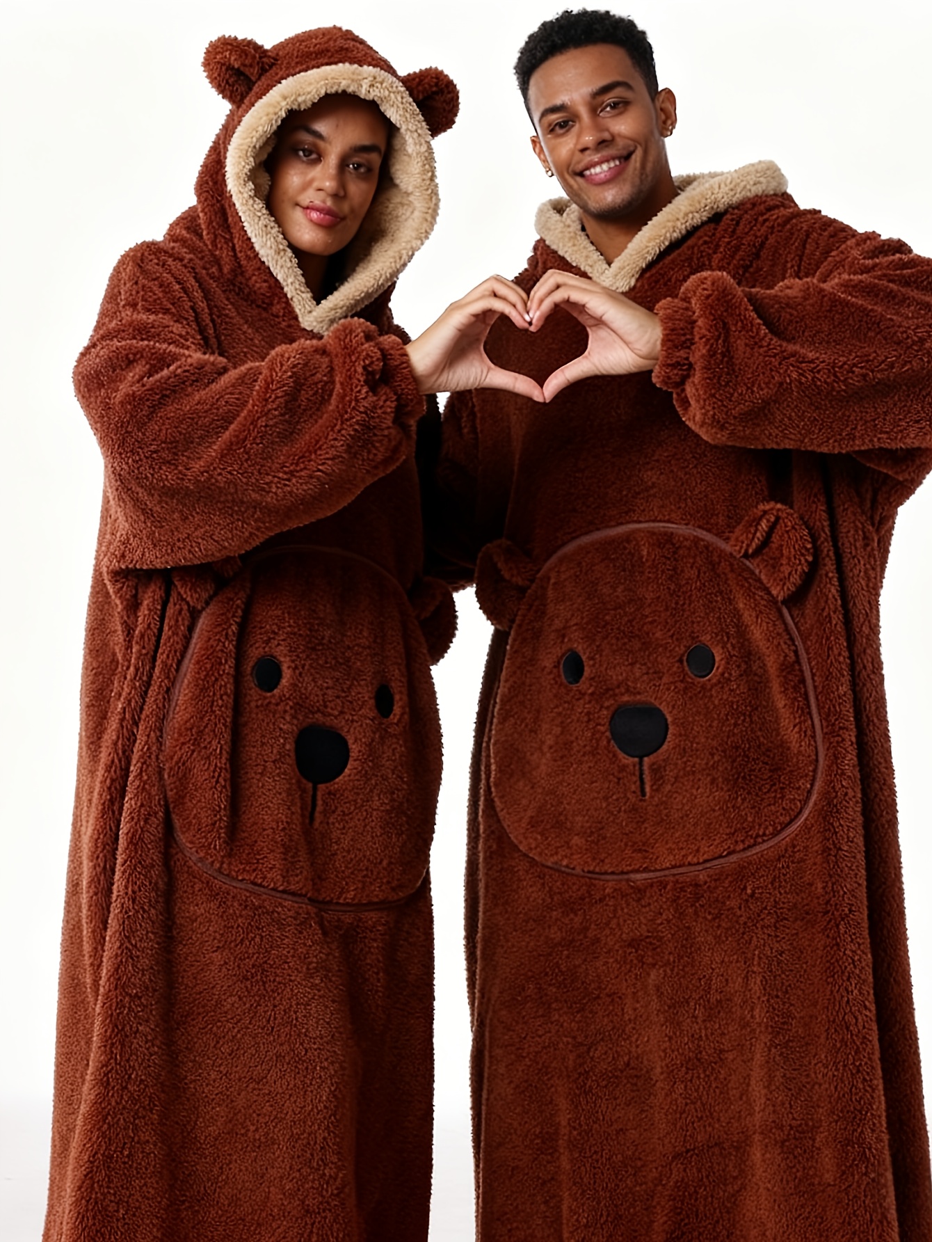 Winter Style--Fleece Style--Christmas--New Year Style--Extra Long, Extra Large, And Extra Thick--Bear Pocket--Men'S Novelty Hoodie--Machine Washable--13 Colors Available--Recommended Height 64.17inch-74.8inch/Recommended Weight 110.23LB-220.46LB--One Size--Suitab