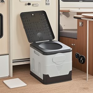 Foldable Portable Toilet for Adults - Lightweight Heavy-Duty Camping Potty (Max 330 Lbs/150kg) - Compact Travel Loo & Commode for Car, Van Life, Fishing, Hiking & Emergency