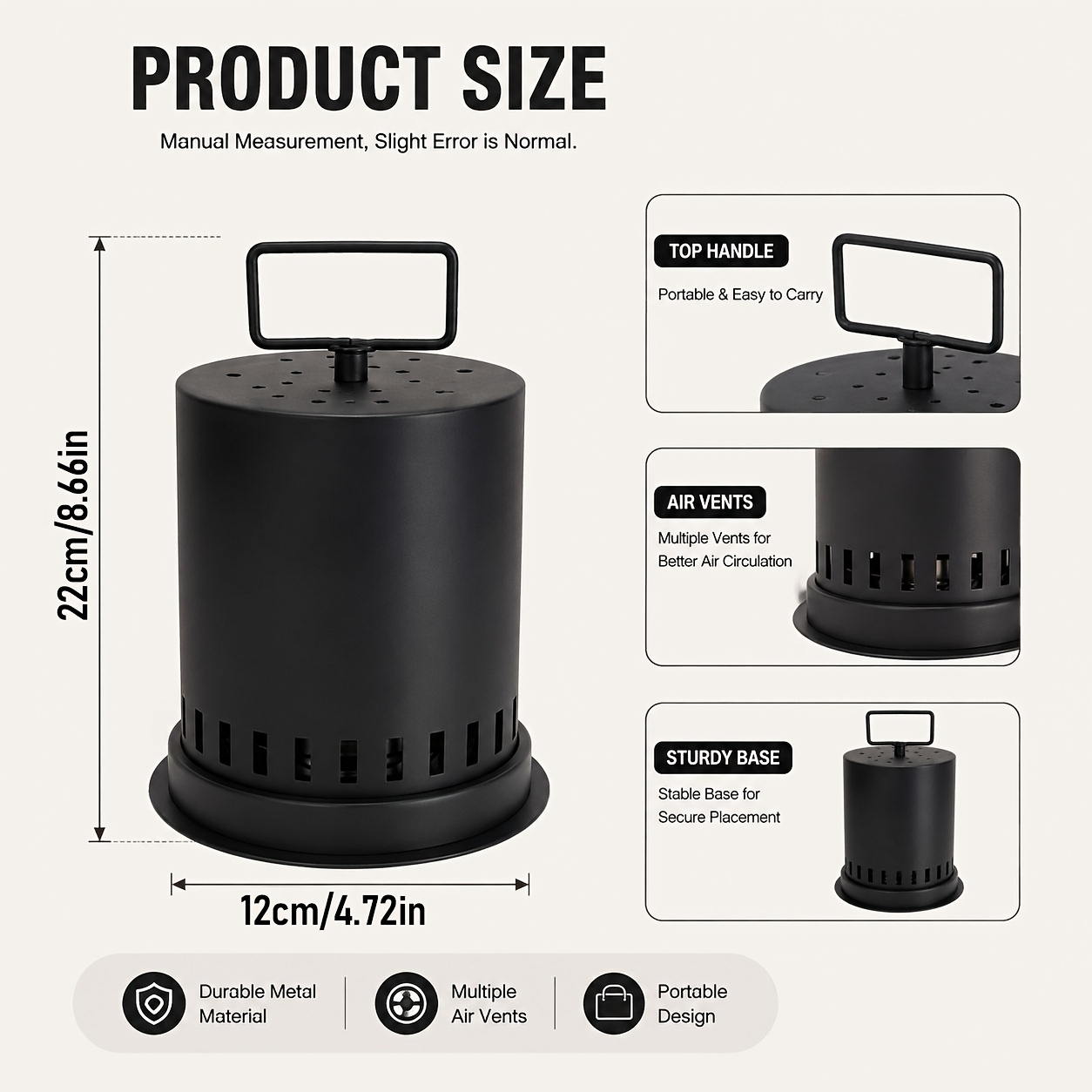 This Uniquely Designed Wrought Iron Candle Heater Is Made of High-Quality, Durable Materials And Features a Handle. It'S a Perfect Winter Hand Warmer for Home, Office, Study, Or Outdoor Use, And an Ideal Holiday Gift for Family And Friends!