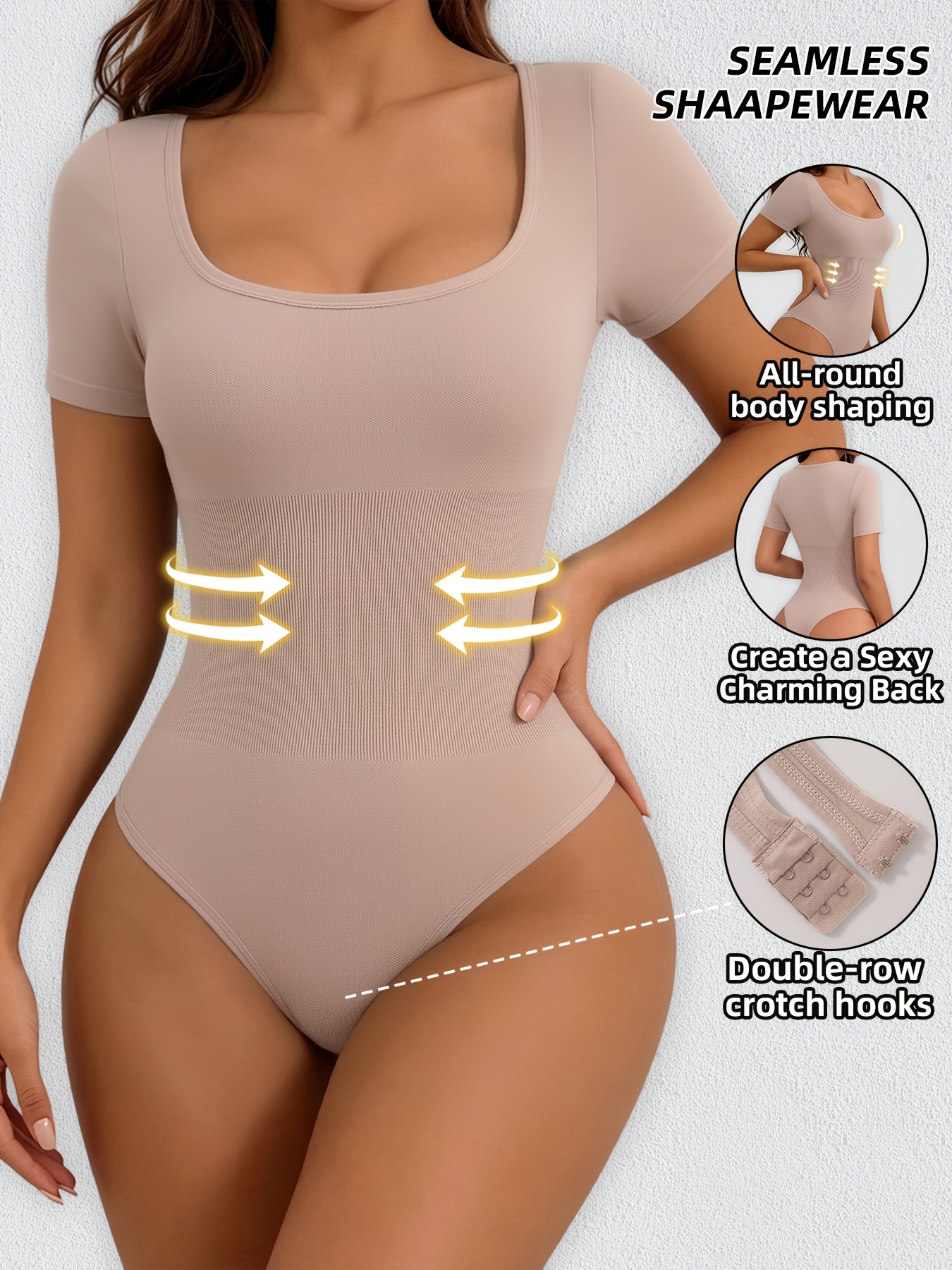 1pc Women'S Elegant Spring Summer Style Easy Short Sleeve Tight Top - Image 4