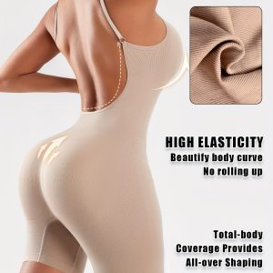 A Women'S Shapewear Bodysuit with Adjustable Straps, Designed to Slim The Waist And Lift The Hips. It Features High Elasticity, a Skin-Friendly Seamless Fit, And Is Comfortable Without Being Constrictive. Ideal for Daily Work, Dates