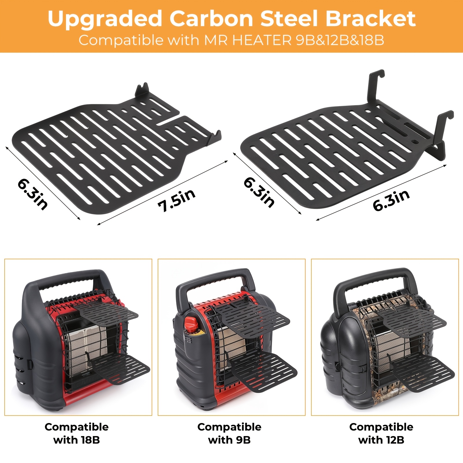 Universal Heater Bracket with Storage Bag - Multi-Purpose Holder for Wood Stove Fans & Heating Equipment, Outdoor Support for Camping/Patio/Garage Use, Durable Heating Accessories - Image 3
